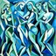 Placeholder: picasso 5 dansende vrouwen kubisme blue