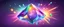 Placeholder: Background: Rainbow cosmic diamond. 3D vector cartoon asset, mobile game cartoon stylized, clean. Camera: side angle, 90°, 35 mm. Lighting: beams, sparkles and bloom, LED lights. cartoon style