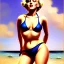 Placeholder: fullbody portrait of voluptuous atletic beautiful young Marilyn Monroe in bikini Joaquín Sorolla style