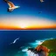 Placeholder: fullbody Drawing of 'sketch of Seagulls on the rocks,lightkouse,beach,sunset,ocean',intricate detail,andrea bonelli,Kilian Eng,Ohrai,evan lee,Aleksandr Sidelnikov,KyuYong Eom,three quarters frontal aerial view,toned colors,32k