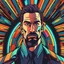Placeholder: A man with masculine and strong features represents a successful, strong and unbreakable mentality He looks at the camera boldly , single man ,high quality , 8k , colorful , in animated cartoon style from 90's style