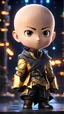 Placeholder: Chibi Saitama with beard in 8k solo leveling shadow artstyle, Arabic them, in the style of fairy academia, hard-edge style, agfa vista, dynamic pose, oshare kei, hurufiyya, rtx , neon lights, intricate details, highly detailed, high details, detailed portrait, masterpiece,ultra detailed, ultra quality