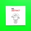 Placeholder: Mr. Men children's book aesthetic title text "MR. ABSTRACT" with a simple color drawing of a whimsical anthropomorphic abstract geometric constructivism reminiscent of Joan Miro, , composition in style of Roger Hargreaves, negative white space
