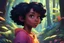 Placeholder: Garota negra, cabelos curtos pretos, linda, animação Disney na floresta, cores vibrantes, cinematográfico