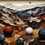 Placeholder: Spooky detailed landscape, strong texture, extreme detail, high contrast, rich colours, Egon Schiele, spheres, 3d, 4k