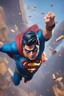 Placeholder: Create a picture of supermanfalling from the skye to a pit animated like fortnite