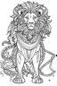 Placeholder: outline art for zodiac sign Leo coloring page for kids, white background, sketch style, full body, only use outline, cartoon style, clean line art, no shadows, clear and well outlined