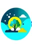 Placeholder: make a logo for an app that encourages users to be more climate friendly by rewarding them with points and virtual goods whenever they complete a taks related to reducing carbon footprint