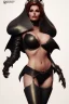 Placeholder: Raquel Welch as evil queen in black leather, leather, busty, cleavage, angry, stern look. character design by cory loftis, fenghua zhong, ryohei hase, ismail inceoglu and ruan jia. unreal engine 5, artistic lighting, highly detailed, photorealistic, fantasy