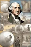 Placeholder: "Create an imaginative scene depicting George Washington with a bubble-like face on the verge of popping, surrounded by an air of suspense and anticipation."