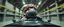 Placeholder: car driving happy 2d fluffy pirate orc hippo in the style of Escher and Giger and Fallout 4, pinhole cam, airbrush 3d rendering, on tv screen:A five-second cinematic single take in a clean industrial presentation hall.