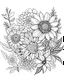 Placeholder: Flower coloring page white background, black and white onlyb outline