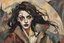 Placeholder: Painting of a vampire girl, in the Expressionist style of Egon Schiele, Oskar Kokoschka, and Franz Marc, in muted natural colors