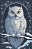 Placeholder: Create a t-shirt design featuring a majestic snowy owl perched on a snow-covered branch, surrounded by swirling snowflakes, vector style, t-shirt design