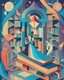 Placeholder: A whimsical illustration of a magical library filled with ancient tomes, floating books, and curious creatures seeking knowledge, in the style of Art Deco, geometric shapes, bold color palettes, and stylized forms, 9K resolution, inspired by the works of Erte and Tamara de Lempicka, celebrating the power of imagination and the pursuit of wisdom.