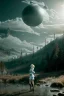 Placeholder: Ultra Realistic retro sci-fi 1960 scene, waist up view portrait, blonde woman, sweet young Marilyn Monroe face, perfect iris, tight latex coat, alien planet background, tight style, steel sphere dron levitating, fog, rain, soft color, highly detailed, unreal engine 5, ray tracing, RTX, lumen lighting, ultra detail, volumetric lighting, 3d, finely drawn, high definition, high resolution.