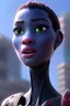 Placeholder: portrait,beautiful african robot, post-apocalyptic in a cyberpunk city, realistic, intriacte detail, sci-fi fantasy style, volumetric lighting, particales,highly detailed,cinamatic, deep