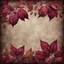 Placeholder: Hyper Realistic small maroon leaves border & rainbow multicolor maroon grungy rustic texture with vignette effect