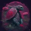 Placeholder: spatial turtle samurai iridescent, blood, futuristic, guts, wildflower, cosmic, intricate, darkred tones,sidhe, ominous, nature, plants,