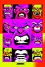 Placeholder: POSTER TITLE: HEAD FUKED SO MUCH BRO, monster more angry and more 90s style, angry fast, extreme, wild, so so angry, red and purple background with 90s style slashes
