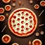 Placeholder: 100mm photo of isometric floating pizza in the sky, surreal pizza with pizza, intricate, high detail, behance, microworlds smooth, macro sharp focus, centered