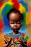 Placeholder: african baby in space, ghana colours, high detail