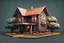 Placeholder: Digital art isolated house