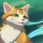 Placeholder: tabby cat animal, anime, ultra-detailed, white background, HD design by makoto shinkai, Granblue Fantasy