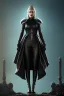 Placeholder: Cersei Lannister as evil queen in black leather coat, busty, cleavage, voluptuous, lena headay, angry, stern look. character design by cory loftis, fenghua zhong, ryohei hase, ismail inceoglu and ruan jia. unreal engine 5, artistic lighting, highly detailed, photorealistic, fantasy