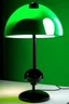 Placeholder: gaming table lamp inspired by knee, modern design, black and green color