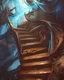 Placeholder: Stairs of broken time, ebony cerulean cinnamon and ochre, intricately detailed, fantasy, airy, hyperdetailed, wet brush, wet canvas, stunning splash art by Ross Tran, Muyang Xu, and Guodong Zhao