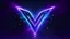 Placeholder: A cyberpunk logo. Letter V. Purple and blue neon. Glowing dust particles.