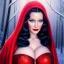 Placeholder: Ultra detailed fullbody Portrait in oil on canvas of beautiful busty mature Snow White with red cape with hoodie,extremely detailed digital painting,ultrarealistic skin,intense stare, extremely detailed face, crystal clear eyes, mystical colors ,perfectly centered image, perfect composition, rim light, beautiful lighting,masterpiece ,8k, stunning scene, raytracing, anatomically correct, in the style of Simon Bisley and uncannyknack and Ohrai Noriyoshi and robert e howard and Steve Jung.