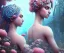 Placeholder: Insanely detailed photography of head and shoulder or a young beautiful goddess , intricate and hyper detailed painting by Ismail Inceoglu Anna Dittmann and Alexander Fedosov CGSociety ZBrush Central fantasy art album cover art 4K 64 megapixels 8K resolution HDR. Background garden, water, blue, pink