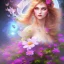 Placeholder: bright fairy, beautiful portrait, flowery landscape