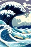 Placeholder: modeling optimization control wind farms in a turbulent air with large waves with the theme of Great Wave by Kanagawa