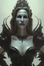 Placeholder: Julia Roberts as evil queen in black leather gown, evil, busty, cleavage, curvy, angry, stern look. character design by cory loftis, fenghua zhong, ryohei hase, ismail inceoglu and ruan jia. unreal engine 5, artistic lighting, highly detailed, photorealistic, fantasy