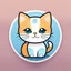 Placeholder: App logo, closeup, 2D vector graphic of cute and simple Cat, simple color, flat style, use only 3color theme,