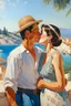 Placeholder: cote d'azur man and woman kissing painting neoclassism