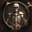 Placeholder: a skeleton archer holding a bow in his hand, steam punk, realistic, made in octane, cinematic, ultra-realistic, extremely detailed octane rendering, 8K, VRAY Super Real ar 2:3, dof photorealistic futuristic 50mm lens hard lighting dark gray tintype photograph, realistic lighting, sepia color