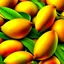 Placeholder: A background with colors of mango and its leaves and some light orange