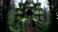 Placeholder: Decaying mansion embedded in pulsating radioactive rock, mutated moss glowing in the dark, chimneys belching unnaturally colored fumes, marble staircases stained by corrosive substances, trees petrified by pollution, rusty gates fused with poisonous crystals, dystopian environmental horror style