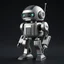 Placeholder: a retro-futuristic droid, space age, star wars, digital art, 3d render