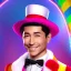 Placeholder: offrecord, ringleader, Arthur Kulkov face shot, front, handsome, circus, male, Yamada Akihiro character portrait, Russian, lisa Frank fantasy, detailed matte painting, Golden hour, interesting detailed storybook fantasy