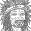 Placeholder: Coloring page for beginers, with "rastaman smoking marijuana", very Bold outlines and white background, anime style, minimal number of elements, very simple, not very detailed