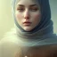 Placeholder: close up portrait of fog as woman in hijab, fine detail, highly intricate, modern surrealism painting, defined cracks and breaks, high-quality, volumetric lighting, 8k, ultrahd, George Grie, Marco Escobedo, Igor Morski,Brian Froud, Howard Lyon, Selina French,