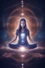 Placeholder: Beautiful meditating Woman connected with space and spirit