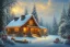 Placeholder: Christmas cabin river mountain