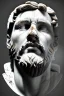 Placeholder: Ultra Realistic image, roman sculpture, white marble material, Lionel Messi, Laurel leaves wreath, miguel angel style, chisel style, emperador, waist up portrait, epic, celestial, cinematic lighting, God light, god rays, 4k resolution, smooth details, ornate details, soft lighting, unreal engine 5, sky and clouds background.