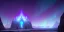 Placeholder: Huge stone temple inside a high Mountaintop cliffside, aurora borealis, fantasy, snow storm